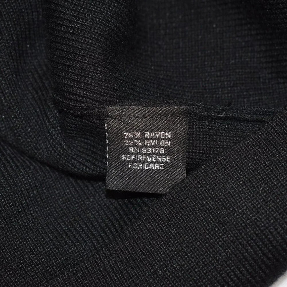 Catherine Malandrino Black Knit Top Sz L Solid Hue Stretch Minimalist Neutral - Picture 10 of 16